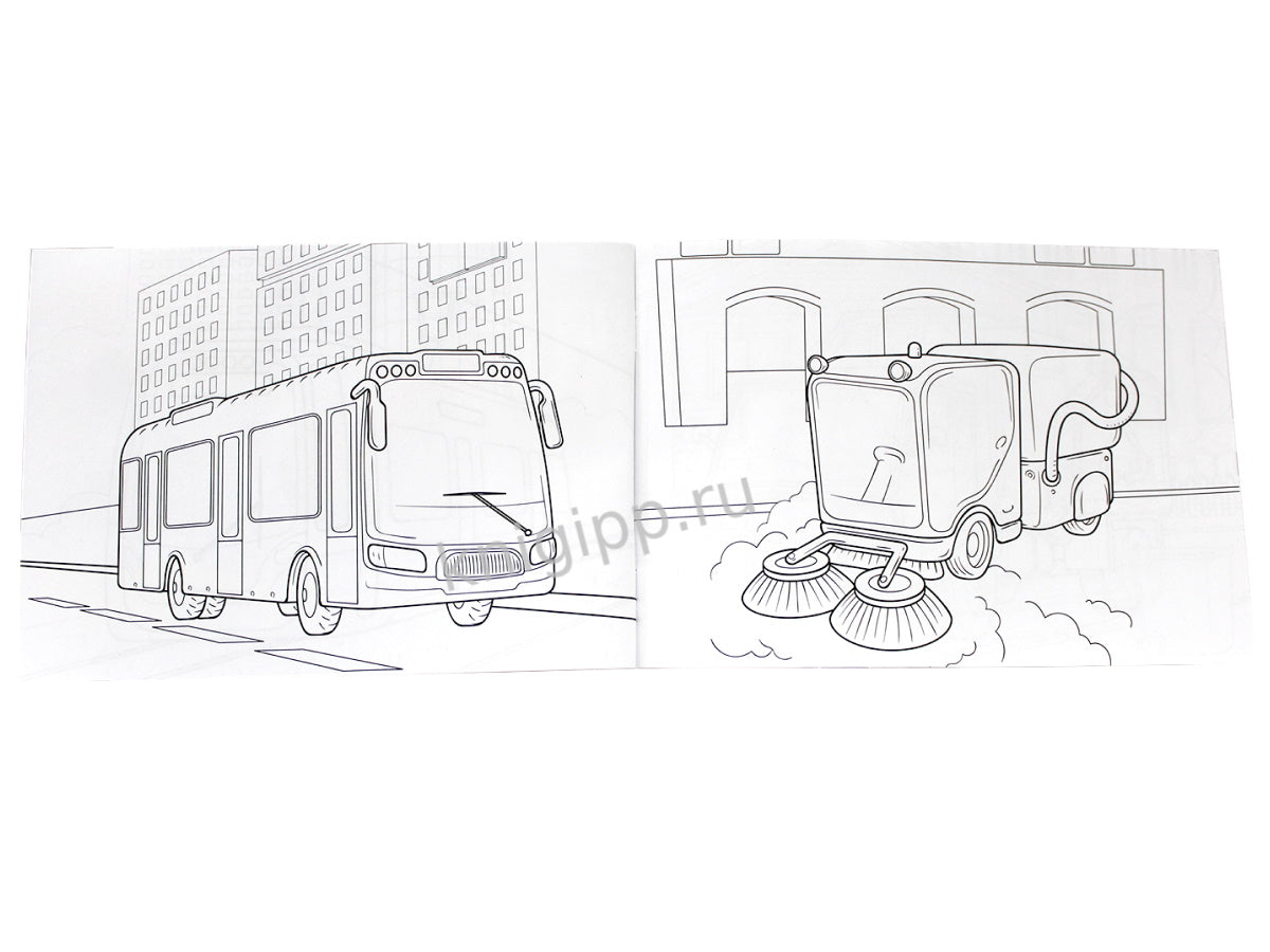 РАСКРАСКИ А5 эконом. альбомные. ТРАНСПОРТ (новая)