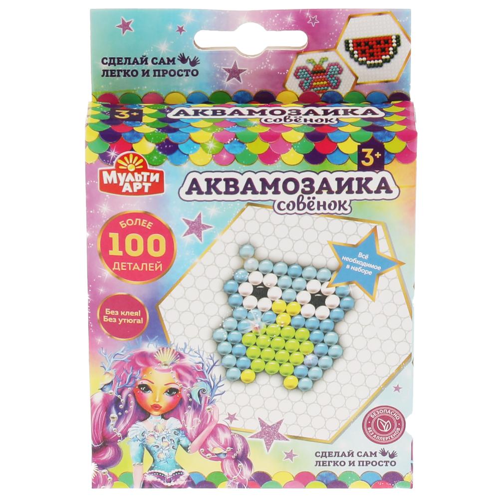 Набор д/детского тв-ва аквамозаика сова МУЛЬТИ АРТ в кор.48шт