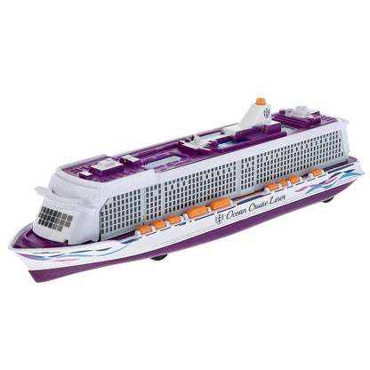 Модель круизный металлический лайнер 20 см, свет и звук инерц., в кор. Технопарк в кор.2*24шт