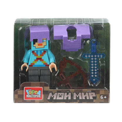 Конструктор фигурка мой мир с аксессуарами Город мастеров в кор.120шт