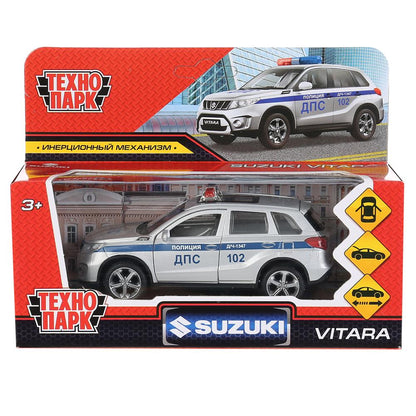 Machine en métal SUZUKI VITARA ПОЛИЦИЯ 12 cm, double, bagage, serebr, в кор. Parc technologique dans le cor.2*36шт