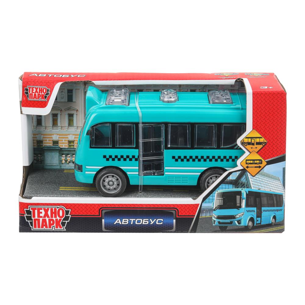 Machine en plastique АВТОБУС 12 см, инерция, дверь Технопарк в кор.2*120шт