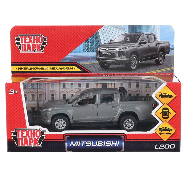 Технопарк. Модель "Mitsubishi L200 Pickup" матовый серый 13см, металл двери, багаж арт.L200-12FIL-GY