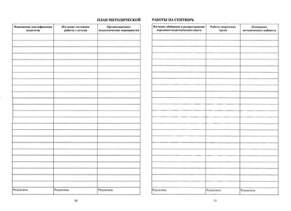 Рабочий журнал старшего воспитателя детского сада