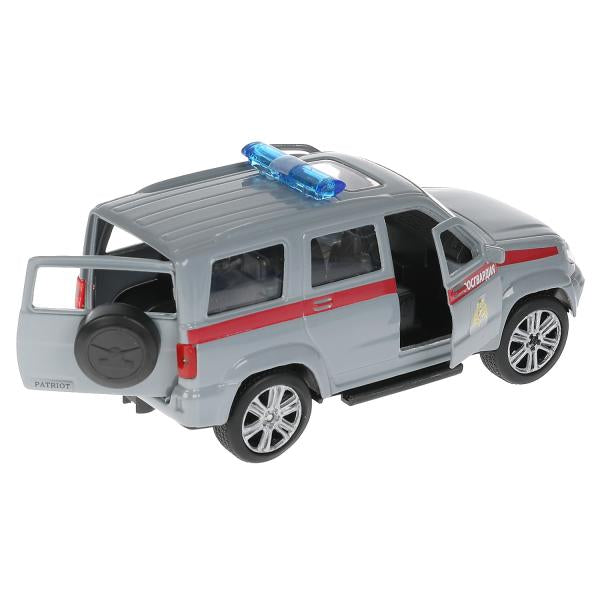 Машина металл UAZ patriot РОСГВАРДИЯ, 12 см, дв., багаж., инерц., кор. Технопарк в кор.2*24шт