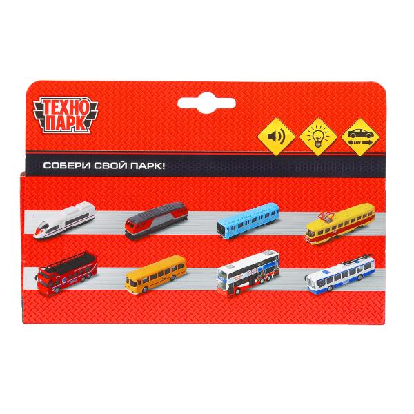 Машина металл светзвук паровоз, 15 см, инерц., кор. Технопарк в кор.2*24шт