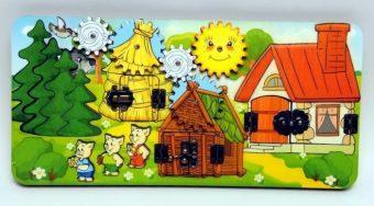 BusyBoard. Развивающая доска "Три поросенка" арт.8012 (37х1,5х18) /16