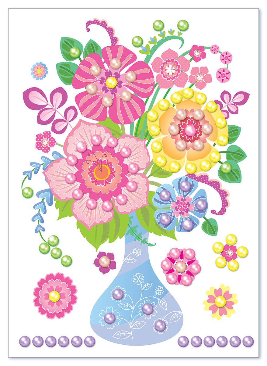 Набор для творчества. Аппликация из бусин Жемчужинка "Букет Весенняя фантазия". (европодвес)