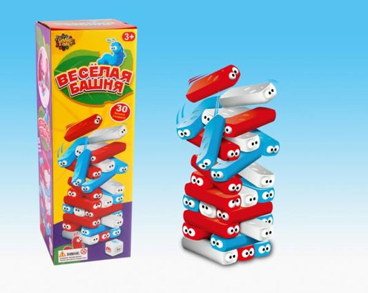 Игра настольная веселая башня в кор в кор.2*36шт