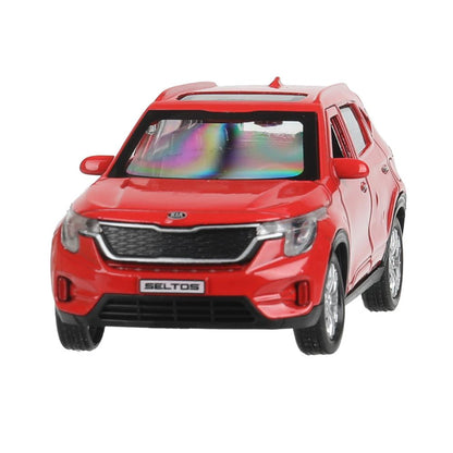 Машина металл KIA seltos длина 12 см, двери, багажник., инерц, красный, кор. Технопарк в кор.2*36шт