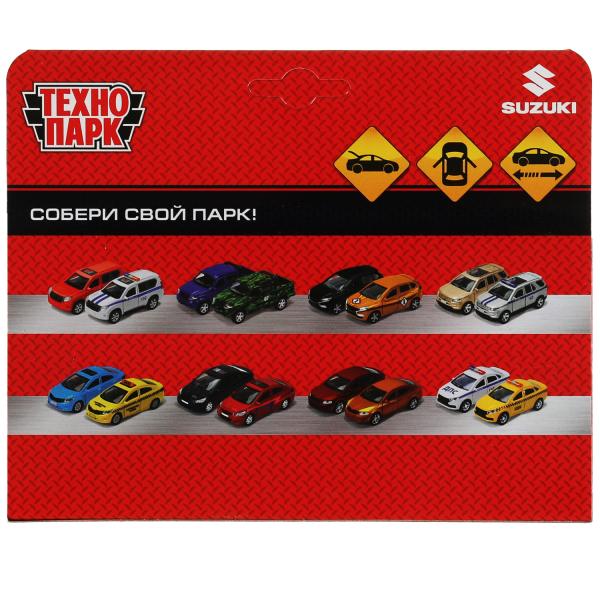 Technoparc. Modèle «Suzuki Jimny» en métal, 11,5 cm, double, bagage, acier, vinyle, art.JIMNY-12-BUBK
