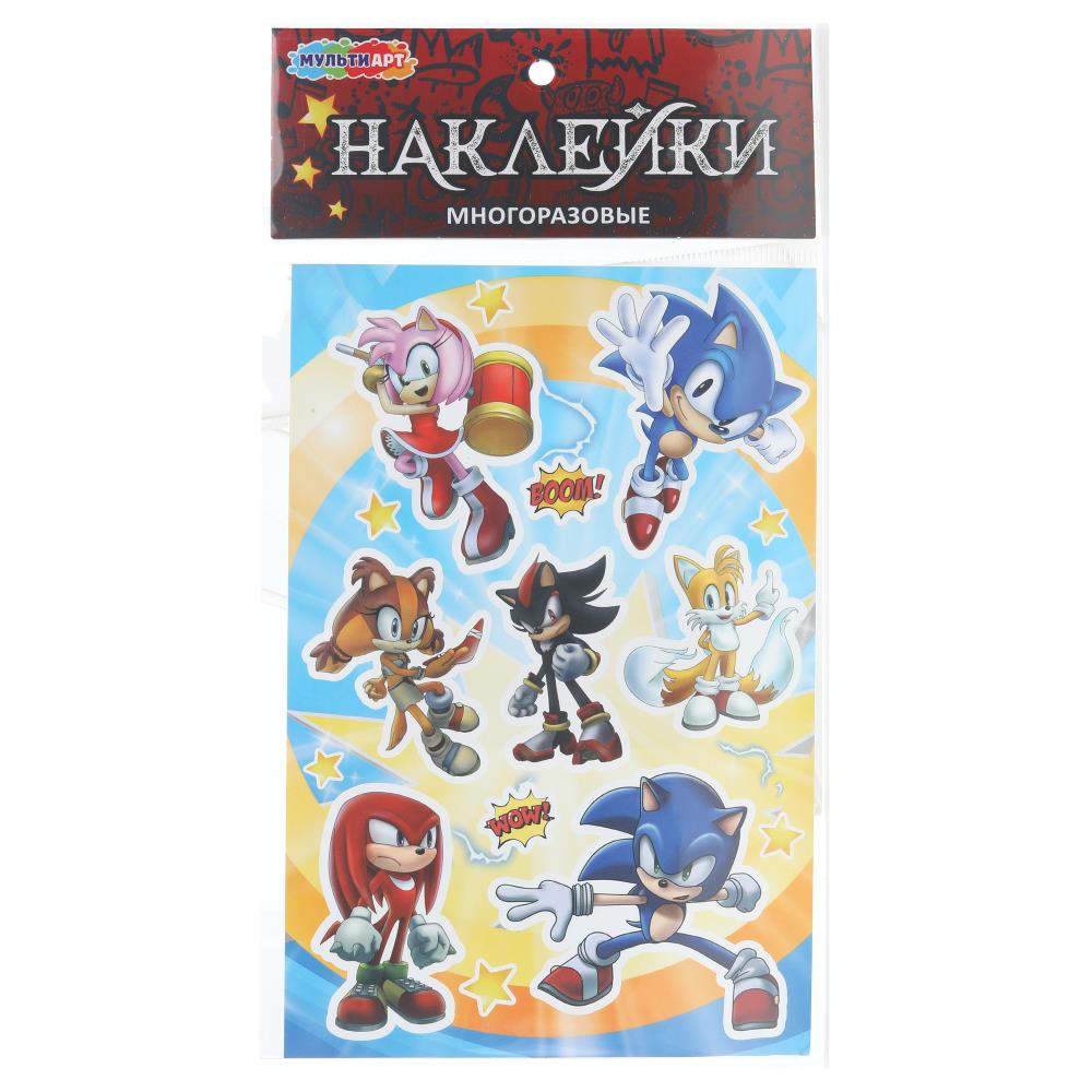 Наклейки бумажные 12х18 см, Соник MultiArt уп-50шт в кор.10уп