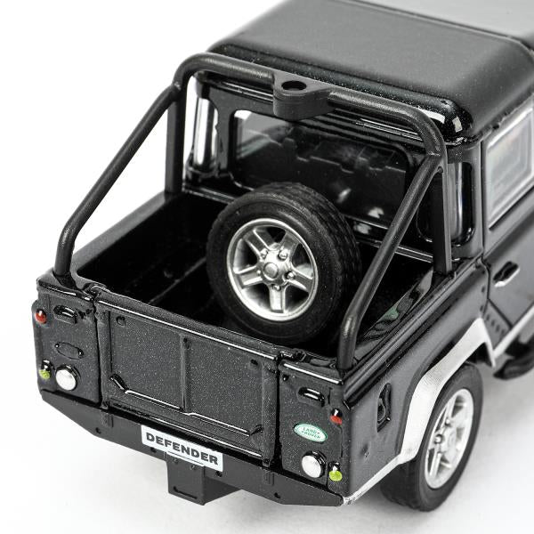 Машина металл LAND ROVER DEFENDER PICKUP 12 см, двери, багаж, черный, кор. Технопарк в кор.2*36шт