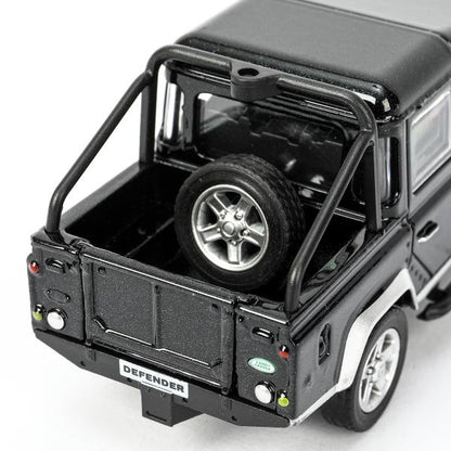 Машина металл LAND ROVER DEFENDER PICKUP 12 см, двери, багаж, черный, кор. Технопарк в кор.2*36шт