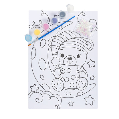 Набор для творчества. Раскраска с блестками "Мишка"