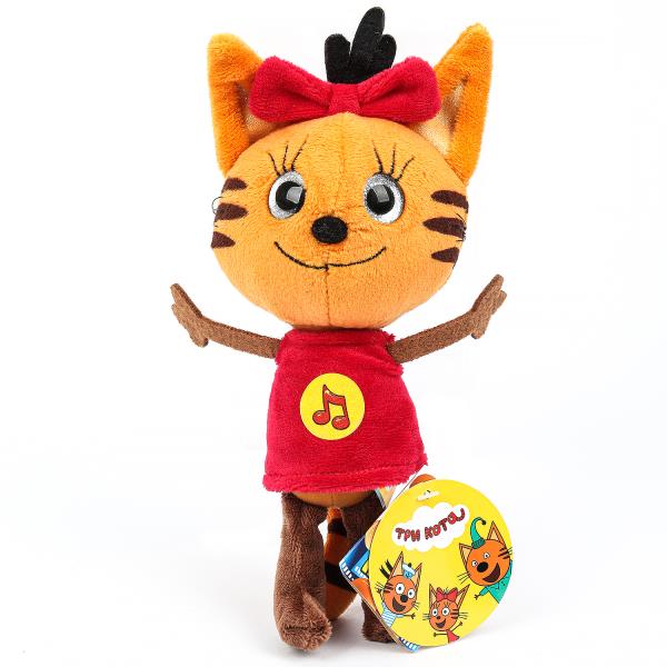 Игрушка мягкая Три Кота три кота Карамелька 13см, с глазами, озвучка. "МУЛЬТИ-ПУЛЬТИ" в кор.24шт