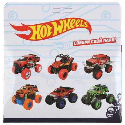 FY6108G-R2 304280 Машина металл свет-звук hot wheels ВНЕДОРОЖНИК, 12 см, дв, подв., инер, кор. Техно