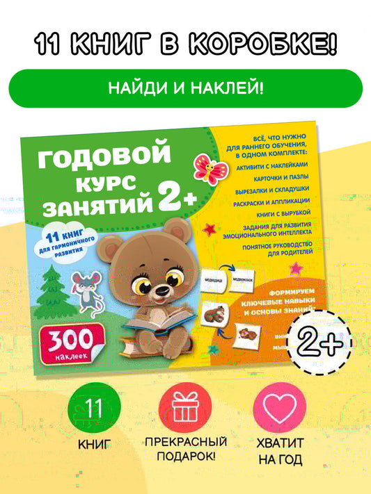 Годовой курс занятий 2+. Набор из 11 книг