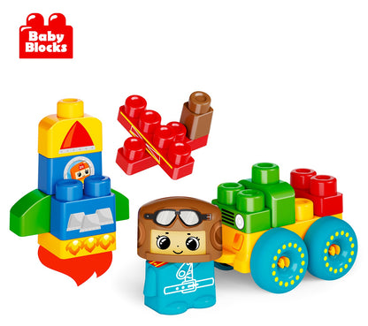 КОНСТРУКТОР ПЛАСТИКОВЫЙ "САМОЛЕТИК" 20 DЕТ (BABY BLOCKS) в кор.7шт