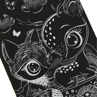 Набор д/дет тв-ва гравюра 10*15 см, олененок и лисенок, золотая МУЛЬТИ АРТ в кор.200шт