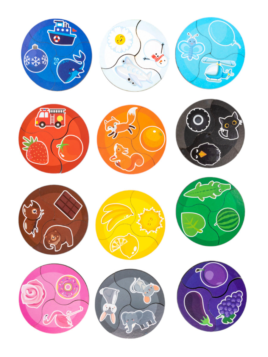 Пазлы из дерева. Мои первые пазлы "Цвета" 36 эл