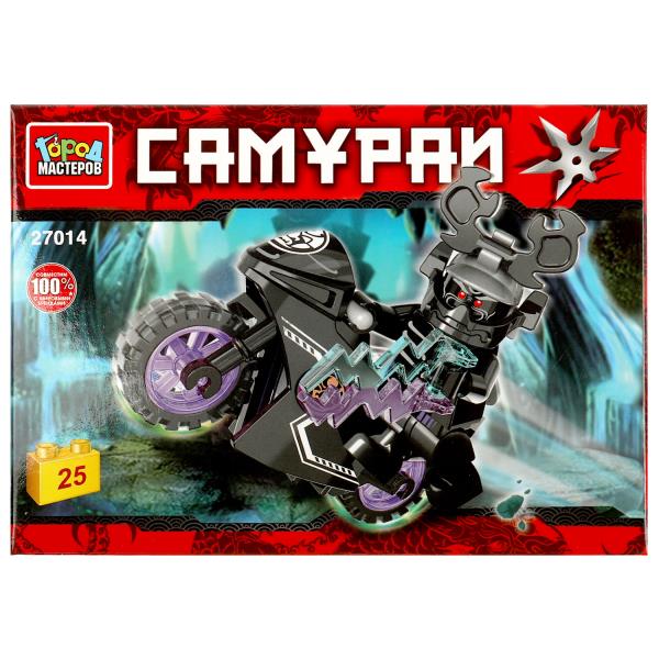 27014-ZH Конструктор черный самурай на мотоцикле, 25 дет. Город мастеров в кор.2*144шт
