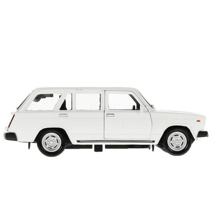 2104-12-WH 340048 Машина металл ВАЗ-2104 ЖИГУЛИ длина 12 см, двери, багаж, инерц, белый, кор. Техноп