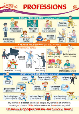 ПО-14150 Плакат А3. Английский язык в начальной школе. Professions