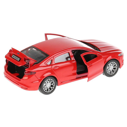 Машина металл FORD MONDEO длина 12 см, двери, багаж, инерц, красный, кор. Технопарк в кор.2*36шт
