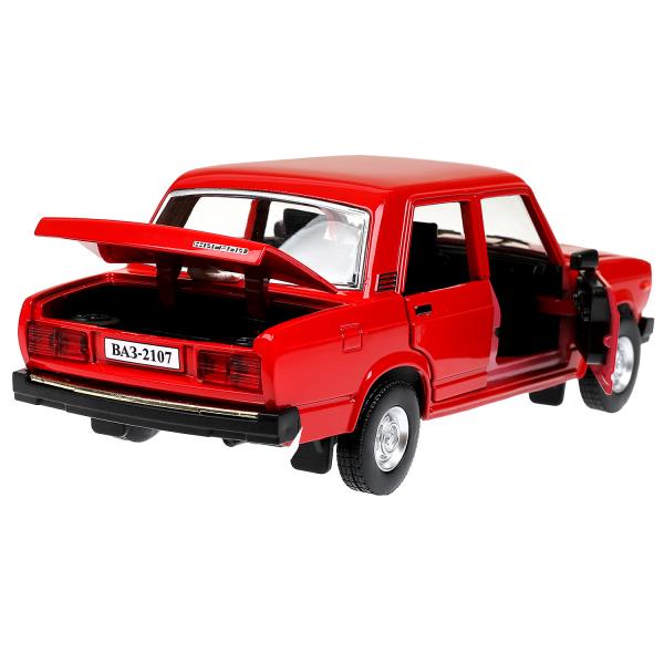 Машина металл свет-звук LADA ваз 2107, дв, кап, баг, св-зв,инер,17,5 см,крас Технопарк в кор.2*18шт