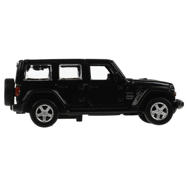 Machine en métal JEEP WRANGLER SAHARA 12 cm, double, bagage, acier, noir, cor. Parc technologique dans le cor.2*36шт