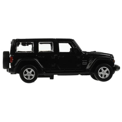 Machine en métal JEEP WRANGLER SAHARA 12 cm, double, bagage, acier, noir, cor. Parc technologique dans le cor.2*36шт