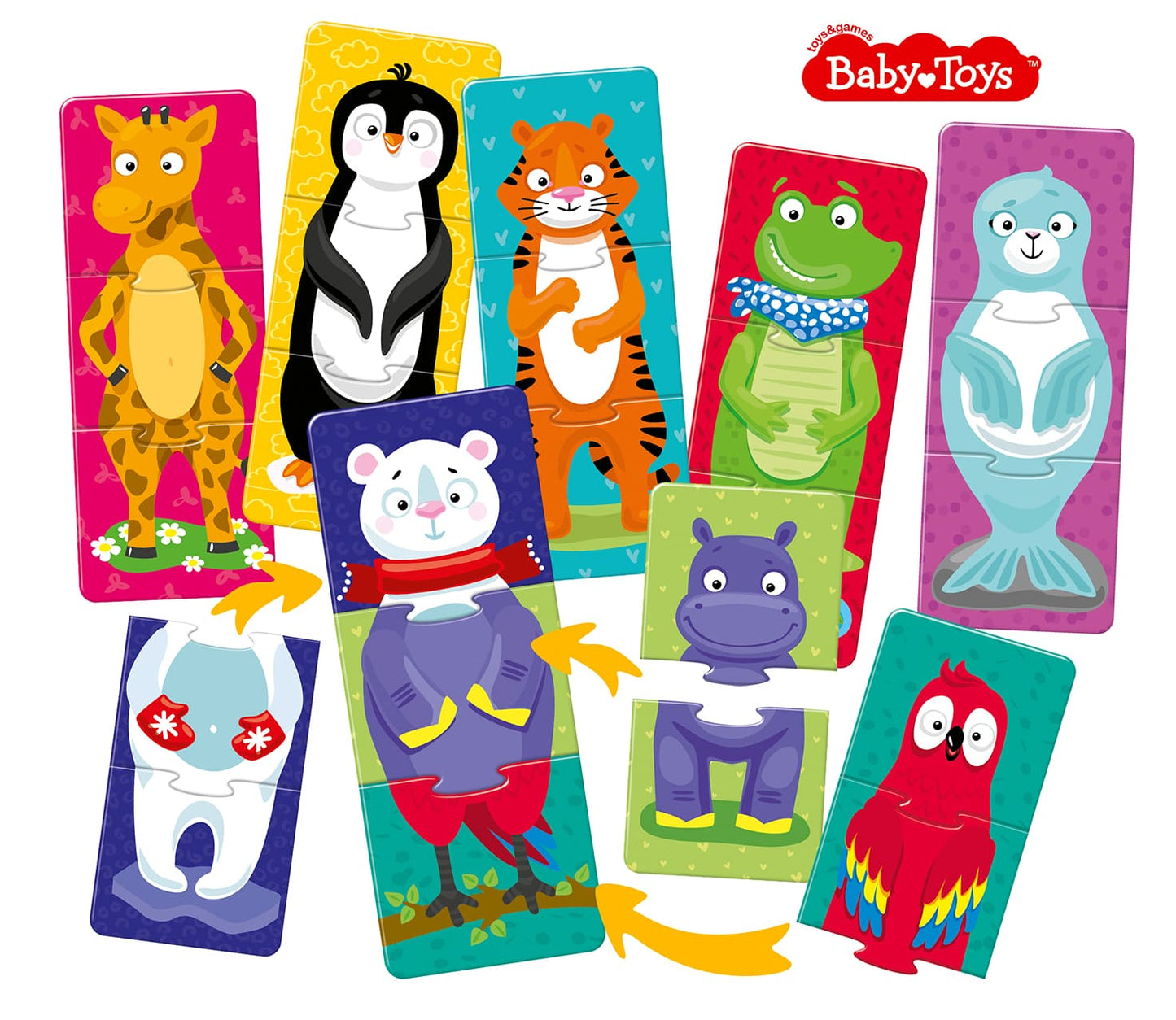 Пазлы тройные "Забавные зверюшки" 24 эл Jouets pour bébé (макси)