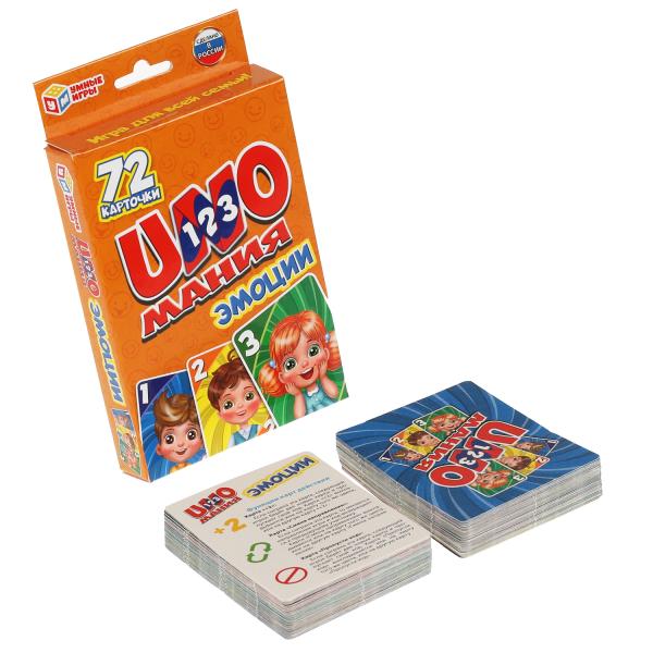 Émotions. Уномания. Коробка с европодвесом. cartes 72 pièces. 85х62 mm. Умные игры в кор.50шт
