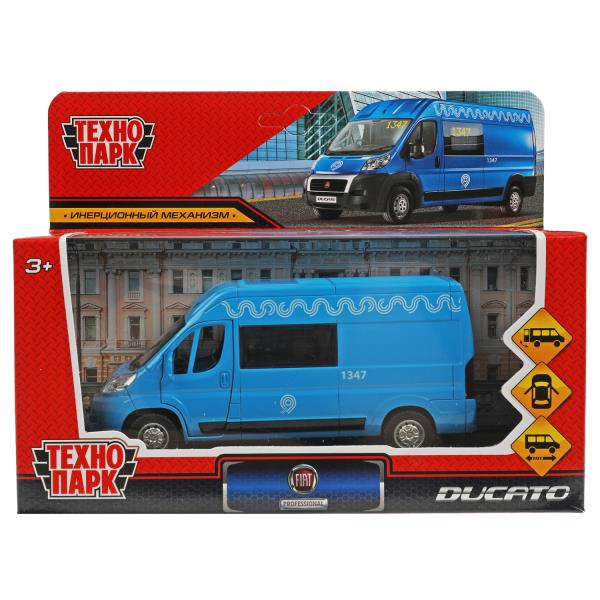 Machine en métal FIAT DUCATO МЕТРОПОЛИТЕН 14 см, двер, баг, инерц, синий, кор. Parc technologique dans le cor.2*36шт