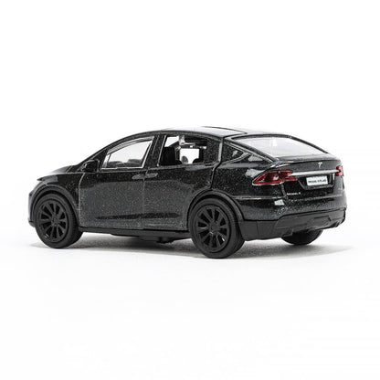 MODELX-12-BK Машина металл tesla model x plaid 12 см, двери, черн, кор. Технопарк в кор.2*36шт
