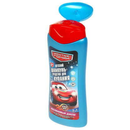 Детский шамп-средство для купые крутые ГОНКИ 2в1 с ромаш, алоэ Вера и чер, 250мл Заботливая мама в кор.6шт