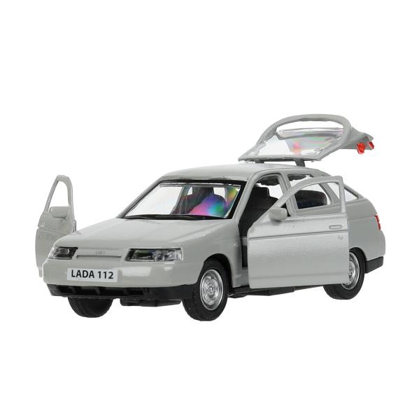 Машина металл ваз-2112 12 см, двери, багаж, светло-коричневый, кор. Технопарк в кор.2*36шт