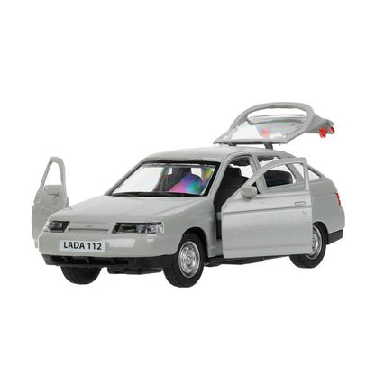 Машина металл ваз-2112 12 см, двери, багаж, светло-коричневый, кор. Технопарк в кор.2*36шт