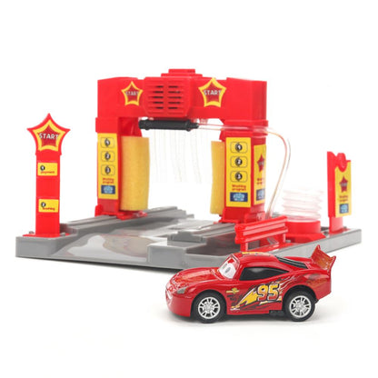 Игрушка пластик свет-звук АВТОМОЙКА с водой 21 см, тачки кор. - в кор.2*24шт