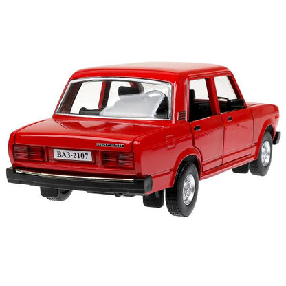 Машина металл свет-звук LADA ваз 2107, дв, кап, баг, св-зв,инер,17,5 см,крас Технопарк в кор.2*18шт