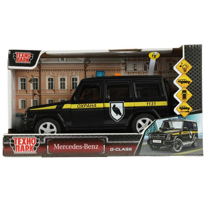 Машина пластик свет-звук MERCEDES-BENZ G-CLASS охрана 22 см, двер, баг, кор. Технопарк в кор.2*18шт