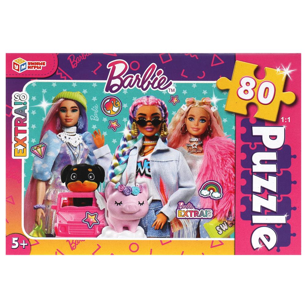 Барби. Пазлы классические в коробке. Пазл 80 деталей. Умные игры уп.16шт в кор.128шт