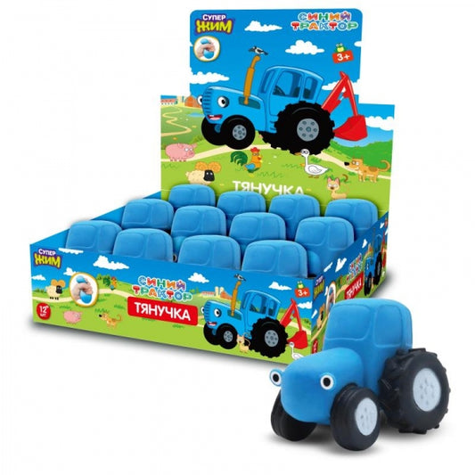 Игрушка-антистресс, тянучка с воздухом, 8 см, СИНИЙ ТРАКТОР дисплей Супер Жим уп-12шт в кор.4уп