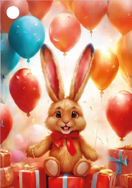 Б-15863 Birka. Sans texte. Зайчик с шариками