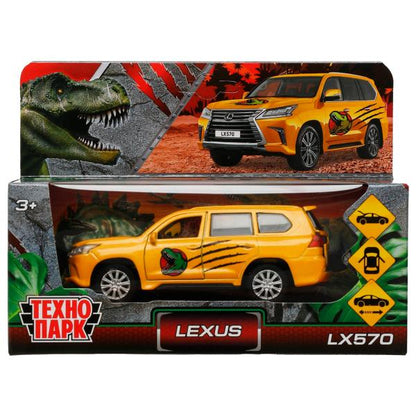 Machine en métal LEXUS LX570 d'occasion 12 cm, double, bagage, moteur, jet, cor. Parc technologique dans le cor.2*36шт