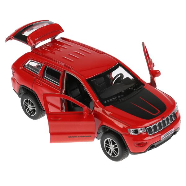 Машина металл свет-звук JEEP GRAND CHEROKEE 12 см, двер, баг, ин, крас, кор. Технопарк в кор.2*36шт