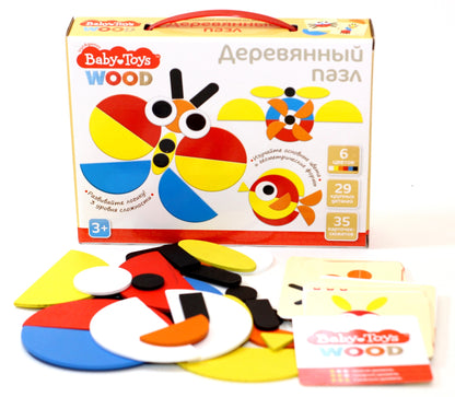 Пазл деревянный 29 эл Baby Toys Wood (35 картинок)