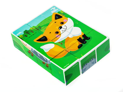 НАБОР ИЗ 12-И КУБИКОВ "ЛЕСНЫЕ ЖИВОТНЫЕ" (БЕЗ ОБКЛЕЙКИ) BABY TOYS в кор.20наб