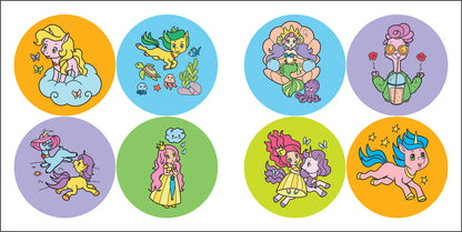 Раскрась по образцу. Единороги. Чудесный день